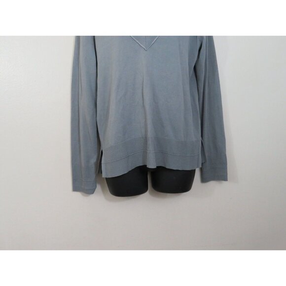 rag & bone size Medium Long Sleeve V Neck Top Gray Basic Casual - Picture 4 of 8